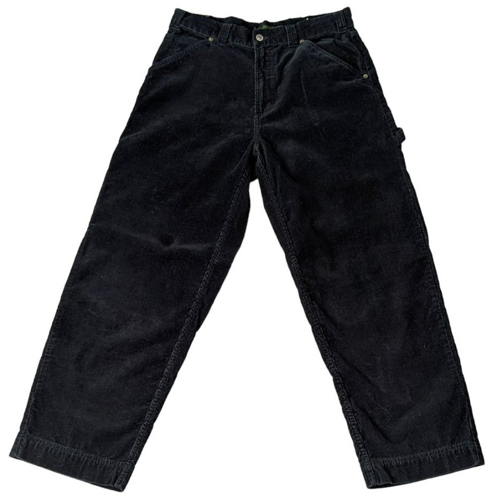 Timberland Black Corduroy Carpenter Pants High Rise Straight Leg 34x41